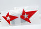 चिपकने वाले पैच लाल खोखले स्टार आकार पर हीट प्रेस 2 डी 3 डी आयरन