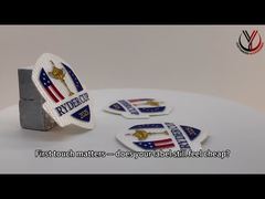 कपड़ों के लिए प्रिंटिंग कस्टम सिलिकॉन लोगो बुने हुए फ़ैब्रिक लेबल