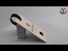 कपड़ों के डेमो के लिए कस्टम उभरा हुआ लोगो ब्रांड हैंग टैग पुनर्नवीनीकरण कागज देखें