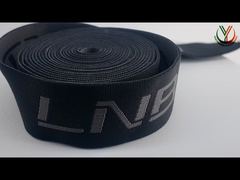 आपके लिए अनुकूलित 40 मिमी कपड़े के लिए व्यापक डबल पक्षीय लोगो जैकार्ड लोचदार बैंड पेश करें