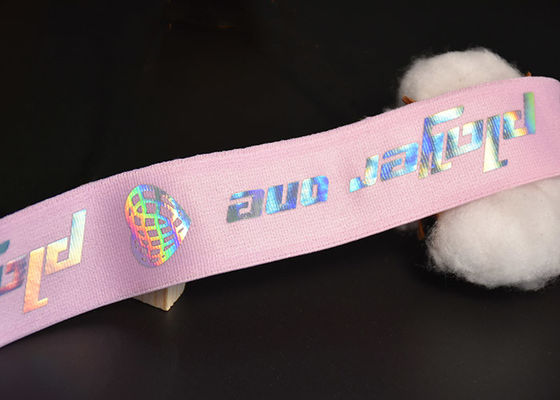 प्रिंटेड शाइनी टीपीयू लोगो के साथ गारमेंट्स ट्राउजर 30 मिमी इलास्टिक वेबबिंग बैंड