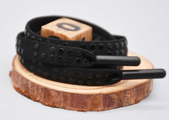 गारमेंट्स के लिए फ्लैट कस्टम पॉलिएस्टर ड्रॉस्ट्रिंग कॉर्ड मुद्रित सिलिकॉन डॉट्स