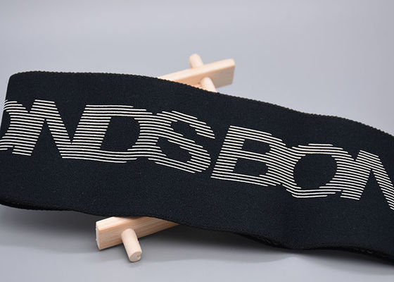 गारमेंट्स के लिए डबल साइडेड 100% कॉटन इलास्टिक बैंड प्रिंटेड सिलिकॉन लोगो