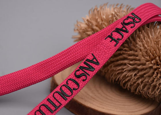 कस्टम 11 मिमी गारमेंट्स पॉलिएस्टर ब्रेडेड रस्सी मुद्रित परिपत्र चमकदार सिलिकॉन लोगो