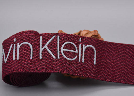 सिलिकॉन चमकदार लोगो के साथ 30 मिमी मुद्रित परिधान लोचदार बैंड