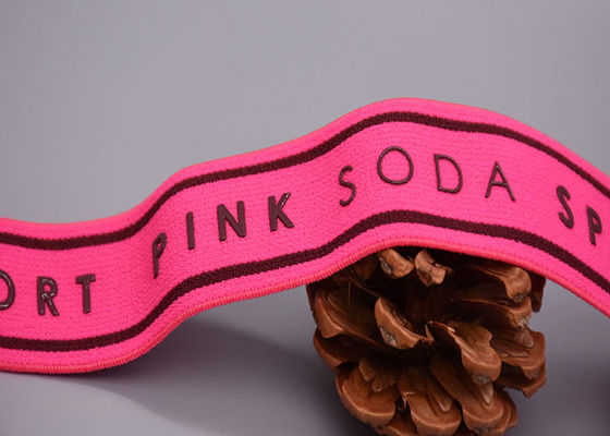 कस्टम सिलिकॉन लोगो मुद्रित के साथ धोने योग्य परिधान लेबल पॉलिएस्टर लोचदार बैंड